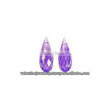 amethyst faceted drops, loose gemstone semiprecious stone drops, purple color amethyst drops