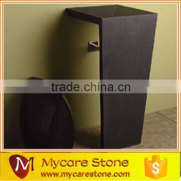 Dark Emperador Marble Bathroom Pedestal Sink photo-3