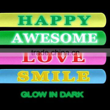 Silicone Snap Bracelet,2011 Hot Item ,100% Silicone ,Glow In Dark