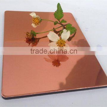 pink color wall panel Mirror surface Aluminum composite panel