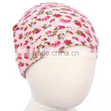 Fashionable Cotton floral Decorated Newborns Infant Baby Girl Babies Beanie Hat Winter Keep Warm Hat