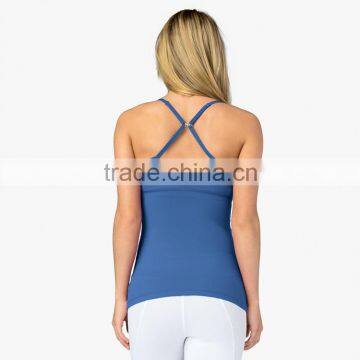 Customized Cross Strap Back Women Workout Gym Yoga Shirt Pilates Tank Top