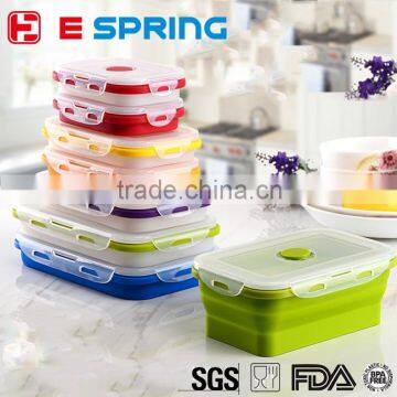 Outdoor Travel Folding Food Storage Container Silicon Bento Lunchbox