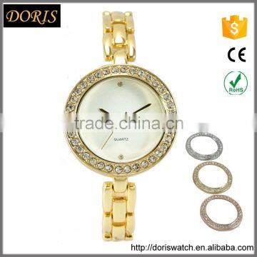 Custom logo ladies changeable bazel new design fashion girls watch