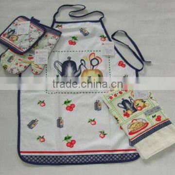 Customized printed long waist cotton adult apron wholesale