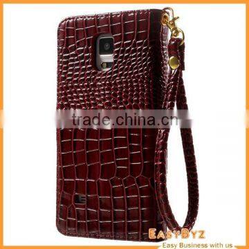 Crocodile flip Leather Wallet Stand Case for Samsung Galaxy Note 4