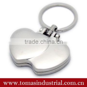 Guangzhou hot sales promotional heart shape photo keychain