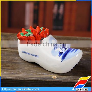 wholesale blue and white porcelain dutch wooden shoes souvenirs