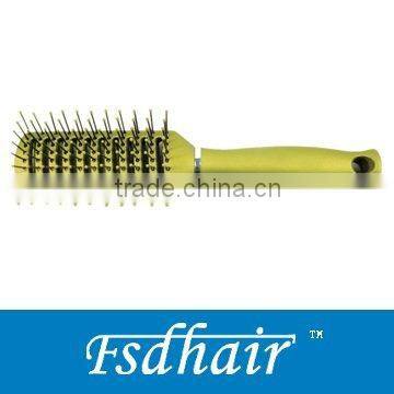 VENT PLASTIC HAIR BRUSH WITH SHINY RUBBER FINISHING