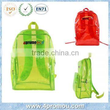 2015 Cheap clear pvc backpack bag for students