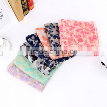 fashion ladies butterfly style polyester scarves