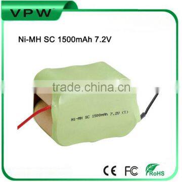 Ni-MH SC 1500mAh 7.2V electric saw Rechargeable Battery Pack