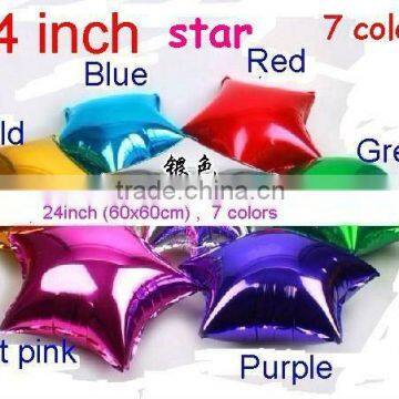 Plain Solid foil balloons , 24" FOIL MYLAR SOLID COLOR BALLOONS SHAPE in 7 colours Red Pink Gold Silver Blue Green Purple