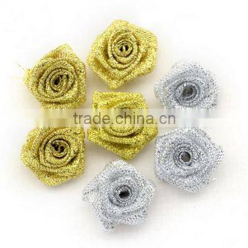 Headband Glitter Rose Flower Decorative Fabric Flowers For Hair