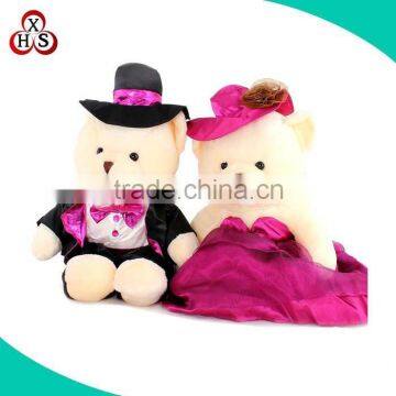 Custom sweet wedding plush toy, Quality stuffed bear plush toy