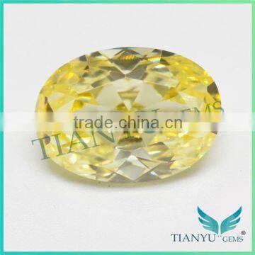 Free Sample Gemstone Wholesale Oval Cut Raw Cubic Zirconia,Synthetic Light Lellow Stone