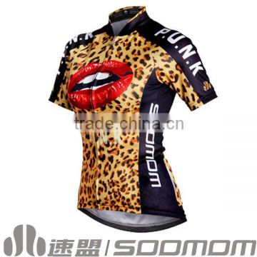 2014 Soomom New Style Women Sublimation Printing 100% Polyester Cycling Tops Custom Cycling Jerseys bicycle apparel