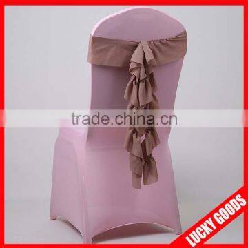 Custom Fancy Fuschia Chiffon Chair Sash for Weddings photo-5