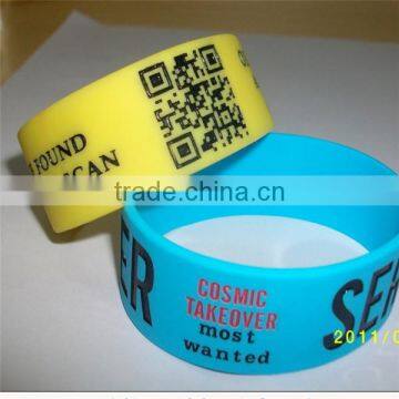 Sports silicone id bracelet with QR code for adults