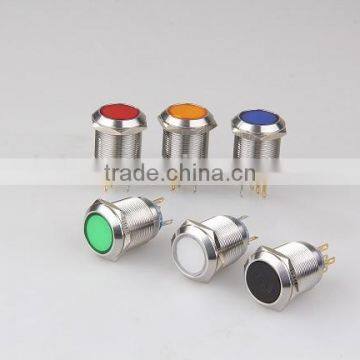 LAS1-22F-11 22mm flat shape plastic head stainless steel solder terminal push button switch