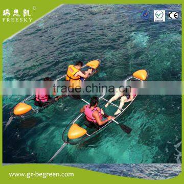 Polycarbonate Transparent Kayak/ Clear Double Seats Canoe with Fashinable Design