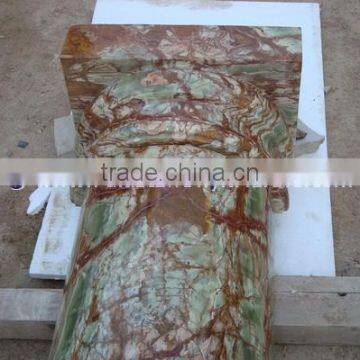 High Quality Western DARK GREEN ONYX COLUMNS PILLARS CARVED TOP photo-5