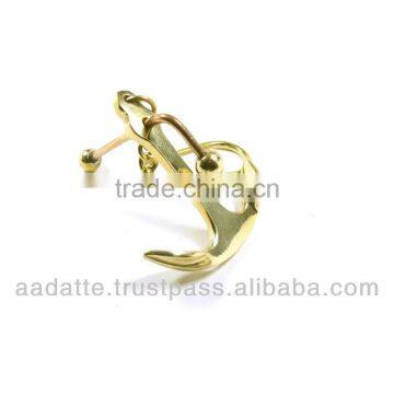 Brass Anchor Keychain Brass Anchor with Rod Keychain Nautical Key Chain