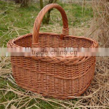 16 or 20 " Handmade Willow Basket, Wicker Basket, Rectangular Basket, Farmhouse Basket,Woven Picnic Basket,Grocery Basket,Market