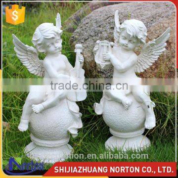 Carving stone garden musical angel statues for sale NTMS-R072Y