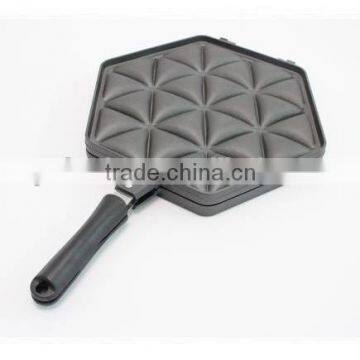 New design Hexagonal cast iron skillet with handle