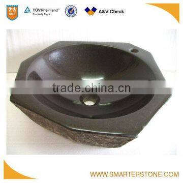 Customised shape black garden granite bowls