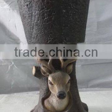 Knock-down Handmade Fiberglass Deer Balcony Flower Pots photo-3