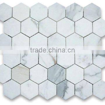 MM-CV260 Most Popular Decorative Natural Stone Italy Calacatta Gold Marble Hexagon Mosaics photo-2