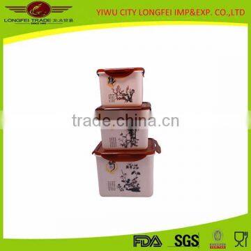 3pcs chinese style Plastic Airtight Preserving container