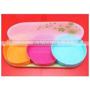 Large 3 Sections Serving Plastic Tray