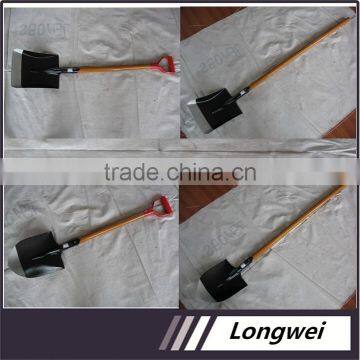 Agriculture hand tools of shovel 503 with brown wooden handle