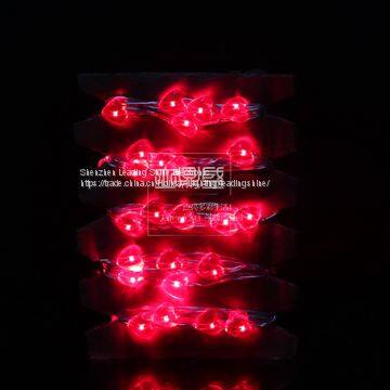 Pink Red Heart Valentine's Day Decoration Battery Operated Silver Wire Romantic Made in China Decoration Lights String photo-3