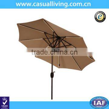 9 feet Aluminum Patio Market Umbrella with Solar Powered LED Lights