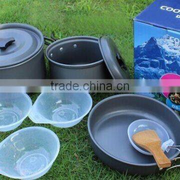 DS-300 Cooking SET 2-3 Person Camping Picnic Menaje Acampar Exterior Pot Establece Antiadherente Utensilios de Cocina 860 g