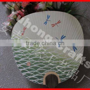 Environmental Paper Round Fan With Wood Handle photo-2