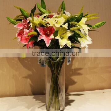 China Hot sell artificial wedding favor fake real like flower wedding bouquet lily