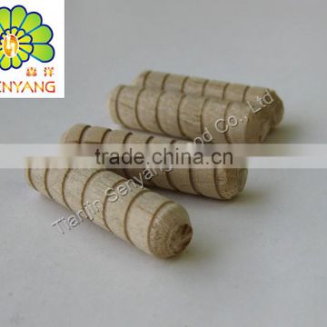 stepped pin threaded decorative wooden dowel