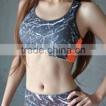 Sexy fashion printed yoga top vest lady runing bra,sport underwear set runing bra