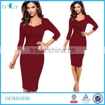 New Ladies Fashion Dress 2017 Latest Office Dress Design LC8203-A