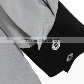 Factory Latest Designs Long Sleeves Round Collar Ladies Silk Blouses Chiffon Blouse 2015 photo-2