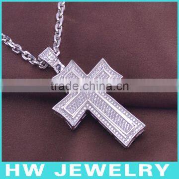 HWMCP1302 micro pave setting hip hop sterling silver chains