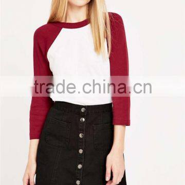 Thin Long Sleeve T-shirt Baseball T-shirt 3/4 Sleeve Raglan T-shirt photo-2