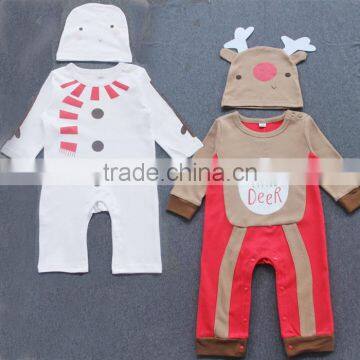 2016 China Supplier Bulk Children Clothes Romper With Hat Kids Wear Romper Clothes Red Deer Christmas Romper Design photo-2