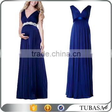 wholesale long evening party wear gown blue chiffon maternity dresses