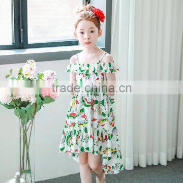 S17613A New Arrival Sleeveless Floral 2017 Summer Kids Girl Dress photo-2